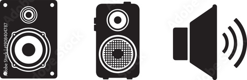 Black and white speaker with different sound audio sound wave