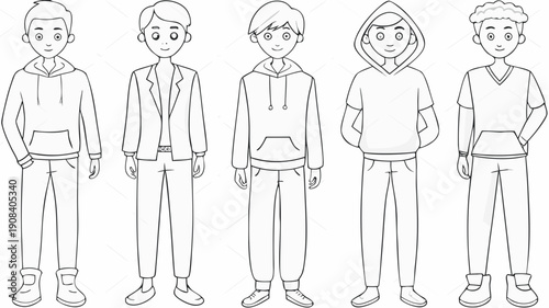 Diverse group of young adults standing in casual attire