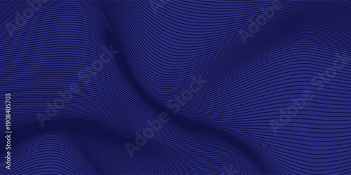 Blue abstract background with elegant wavy line arrangement.