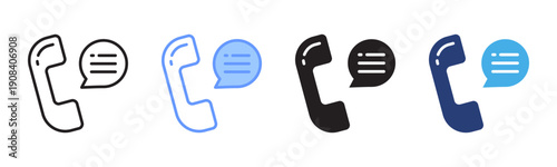 Call icon set multiple style collection