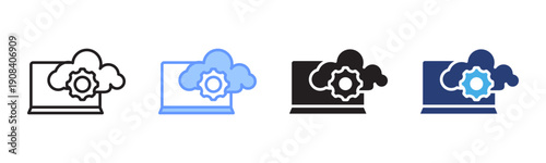 Cloud Service icon set multiple style collection
