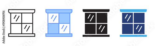 Window icon set multiple style collection