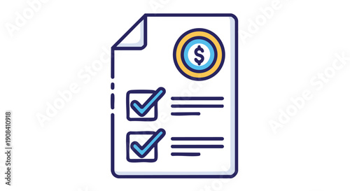 Verified Financial Document with Coin Badge