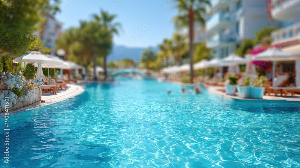 Fototapeta premium Blurred background of resort beach access and pathway.