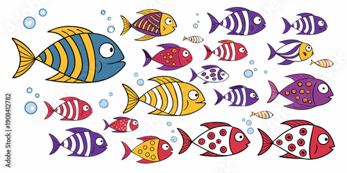 Gemini said

A vibrant vector set of colorful Easter eggs featuring a tropical marine design with cartoon fish and aquatic animals swimming in an underwater ocean nature pattern