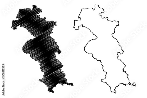 Riebini Municipality (Republic of Latvia, Administrative divisions of Latvia, Municipalities and their territorial units) map vector illustration, scribble sketch Riebini map