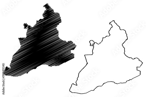 Plavinas Municipality (Republic of Latvia, Administrative divisions of Latvia, Municipalities and their territorial units) map vector illustration, scribble sketch Plavinas map