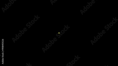 Twinkling star sparkle animation with glowing shimmer trails on black background for dreamy night sky motion graphics and fantasy visual storytelling in seamless 4K loop video