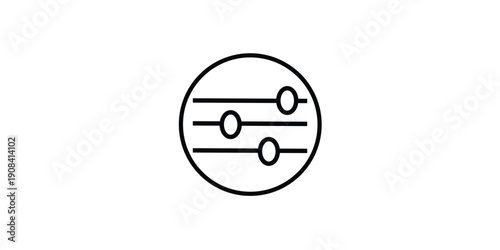 Adjustment Icon: A minimalist icon representing adjustments, featuring three horizontal sliders within a circle, signifying control and customization.
