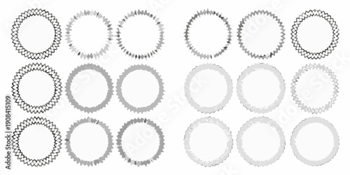 Arrangement of concentric circles with varying degrees of detail