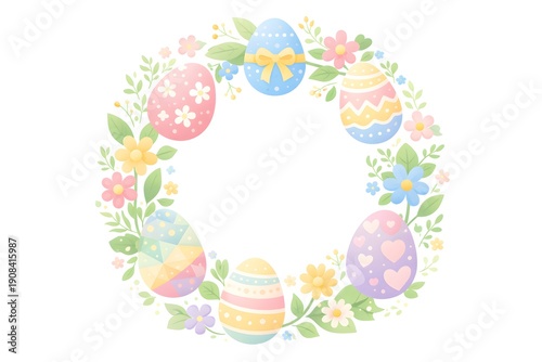Pastel Easter egg wreath