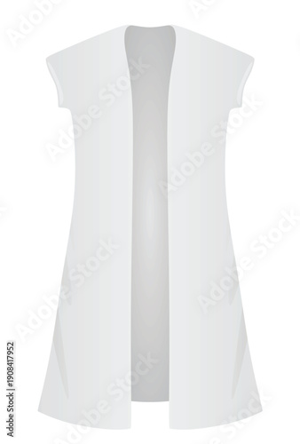 White long vest. vector illustration