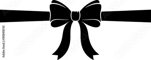 Elegant Black Bow Tie Decoration on a White Background for Gifts and Events