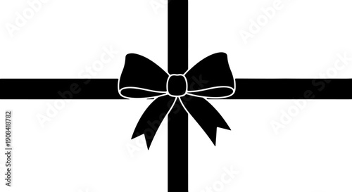 Elegant black satin ribbon bow for sophisticated gift wrapping, perfect for festive celebrations and special occasions