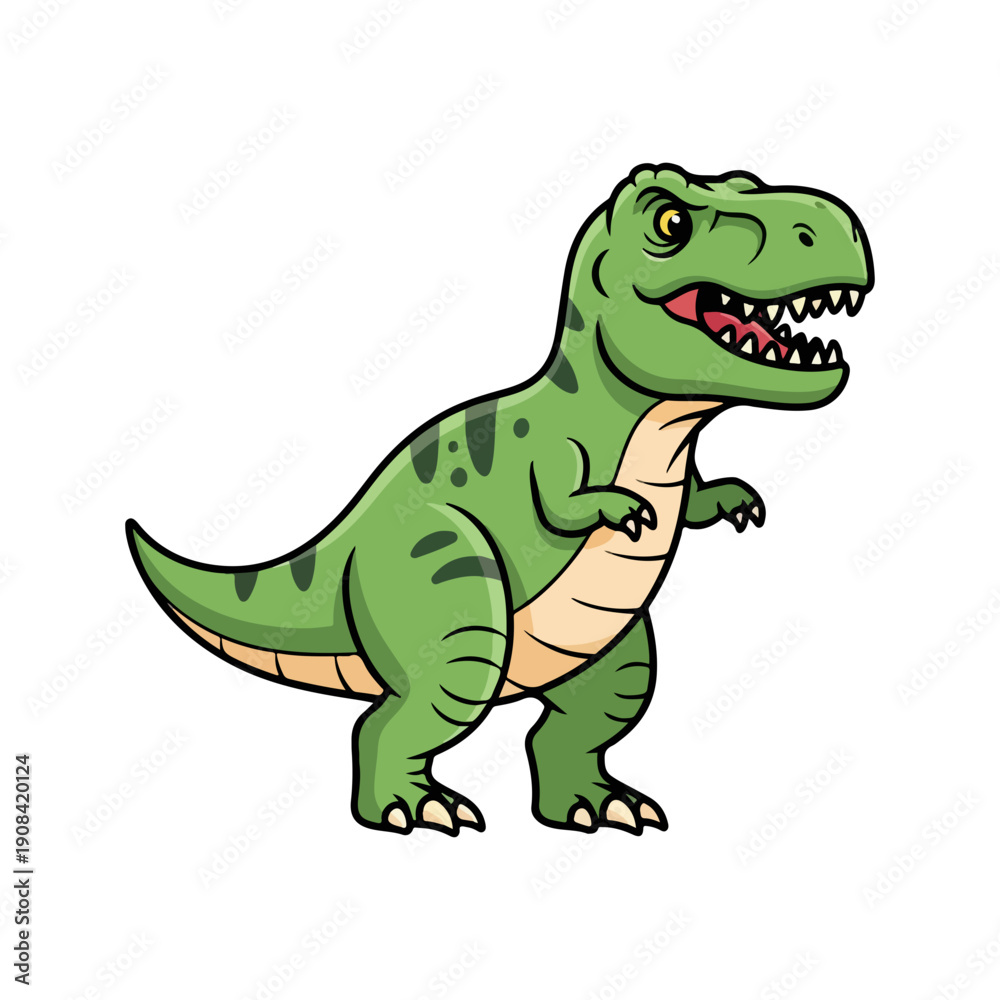 Fototapeta premium Cute T-Rex Dinosaur Cartoon Illustration