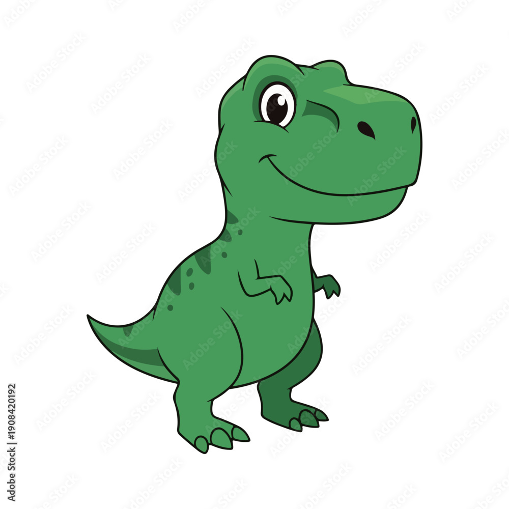 Fototapeta premium Cute cartoon T Rex dinosaur character vector illustration
