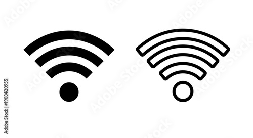 Wi-Fi signal strength icons - solid and outline
