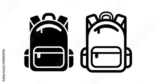 School Backpack Travel Bag Icon - Student Luggage for Education and Adventure Journeys