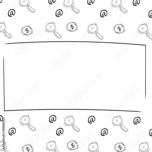 frame of doodle business plan, startup growth idea element background
