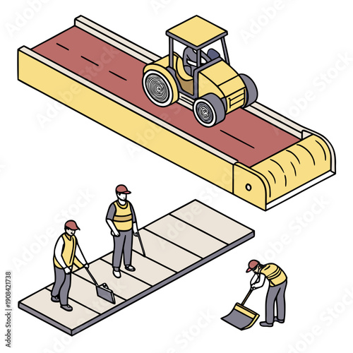 Road Shoulder Construction with Heavy Compactor Machinery