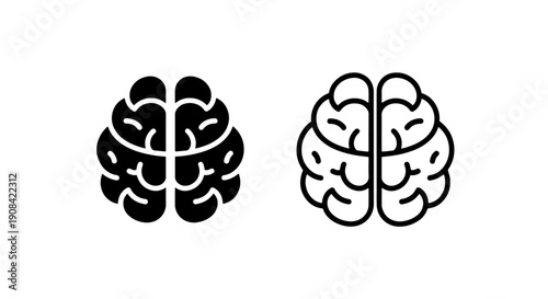 Detailed Human Brain Icon Representing Thought, Intelligence, and Neuroscience
