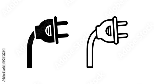 Electrical Power Plug Icon for Energy Connection and Electronic Devices