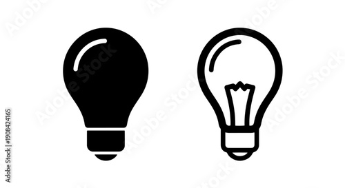 Simple Light Bulb Icon Representing Idea, Innovation, Electricity, and Creative Solutions