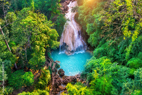 Ko Luang Waterfall or Heart Shaped Waterfall in Lamphun province, Thailand.