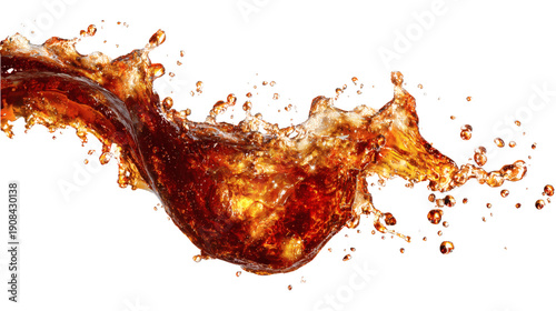 Soda drink splash stains, isolated on a white background