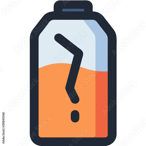 Battery Charge Uncertainty Vector Illustration with Question Mark Icon, Flat Design Graphic Representing Low Power or Problematic Energy Status Concept