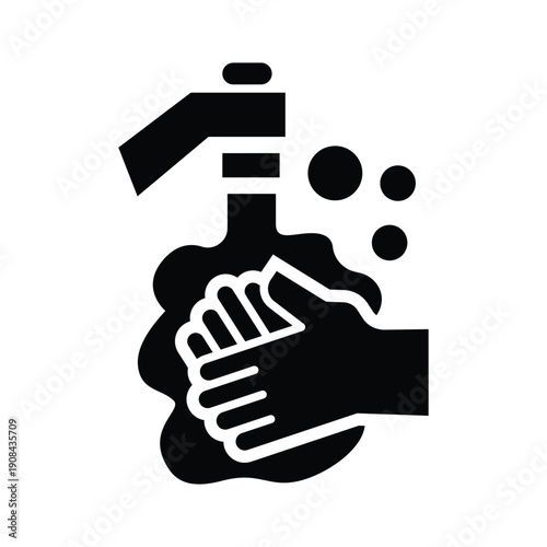 washing hand solid icon illustration vector graphic.eps