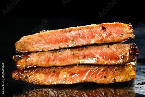 Thick Cut Grilled Beef Steak Slices Medium Rare Fresh Australian Meat