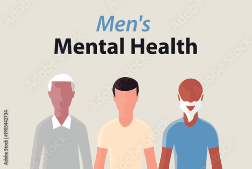 Men's mental health awareness with diverse age group