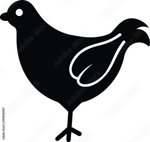 Chicken Silhouette Icon Vector Illustration Poultry Farm