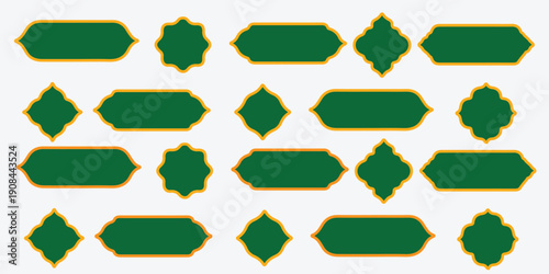 Ramadan Kareem stylish frame set for promotions and advertising banners – Islamic vector illustration in Arabic style