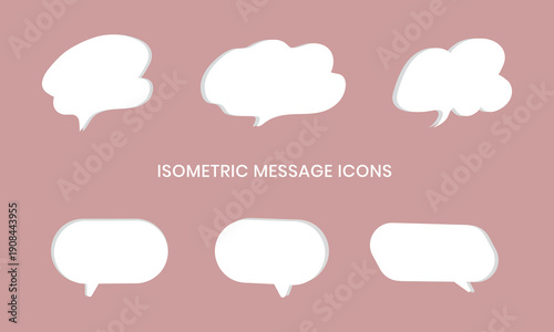 Collection of isometric speech bubbles used for messaging and communication design