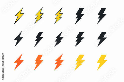 Simple Lightning Bolt Icons