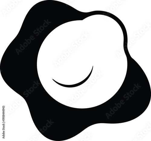 Fried Egg Icon Design, Breakfast Food Symbol And Culinary Art
