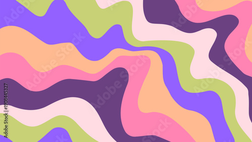 Vibrant psychedelic groovy aesthetic retro background