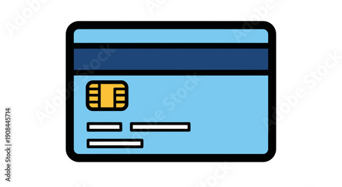Stylized Digital Credit Card Icon for Financial Technology, Banking, and Online Payment Concepts