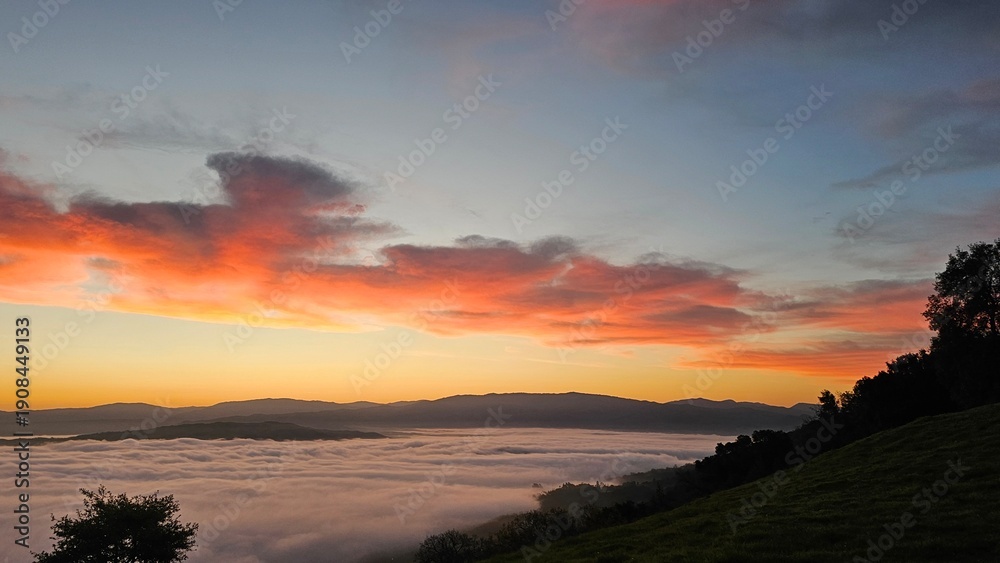 Fototapeta premium breathtaking view of a colorful springtime sunrise