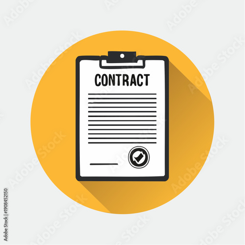 Essential business agreement representation, featuring a formally approved contract document on a clipboard, symbolizing successful deal finalization and legal commitment