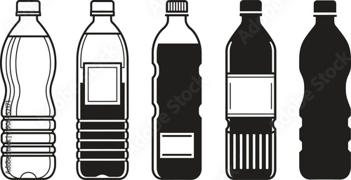 Variety of soda bottles in different styles and colors
