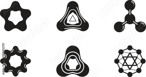 Modern abstract geometric shapes in black and white