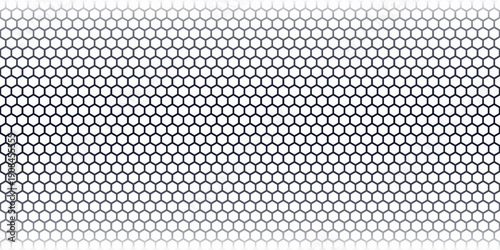 Abstract background consisting of hexagonal shapes with vanishing effect and transparency. Background with transparency effect. Abstract disappearing background.