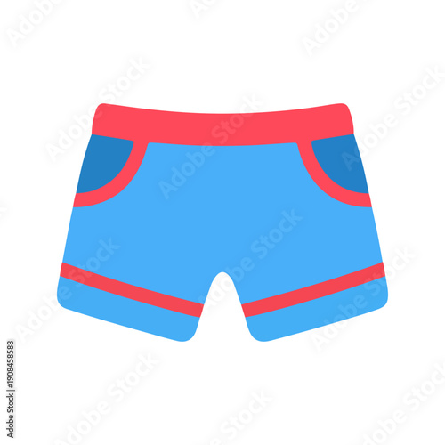 Blue Shorts Icon Vector Illustration Simple Graphic