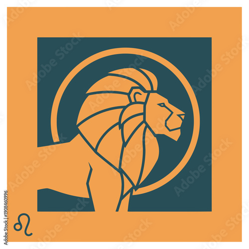 Leo Zodiac Sign Lion Illustration Design.