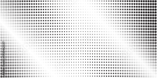 Abstract halftone dotted background. Monochrome pattern with stars.  Vector modern futuristic texture for posters, sites, business cards, postcards, labels, cover, stickers. Design mock-up layout.