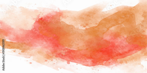 Hand painted pink and red abstract watercolor texture featuring a macro closeup of a fresh water drop heart for a healthy beauty and food concept