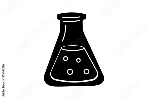 This icon features an Erlenmeyer flask, a staple of laboratory equipment.